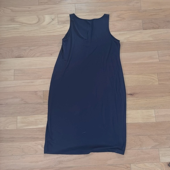 EILEEN FISHER | Petite PM | Navy Blue Shift | Sleeveless Dress | Tencel Stretch - Picture 3 of 3